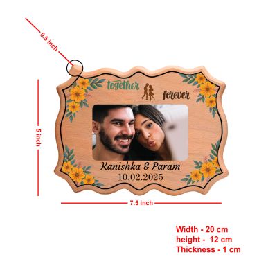 Personalized Wooden Couple Photo Frame Custom With Photo & Name  Anniversary, Wedding, or Birthday Gift for Husband, Wife, Boyfriend, & Girlfriend